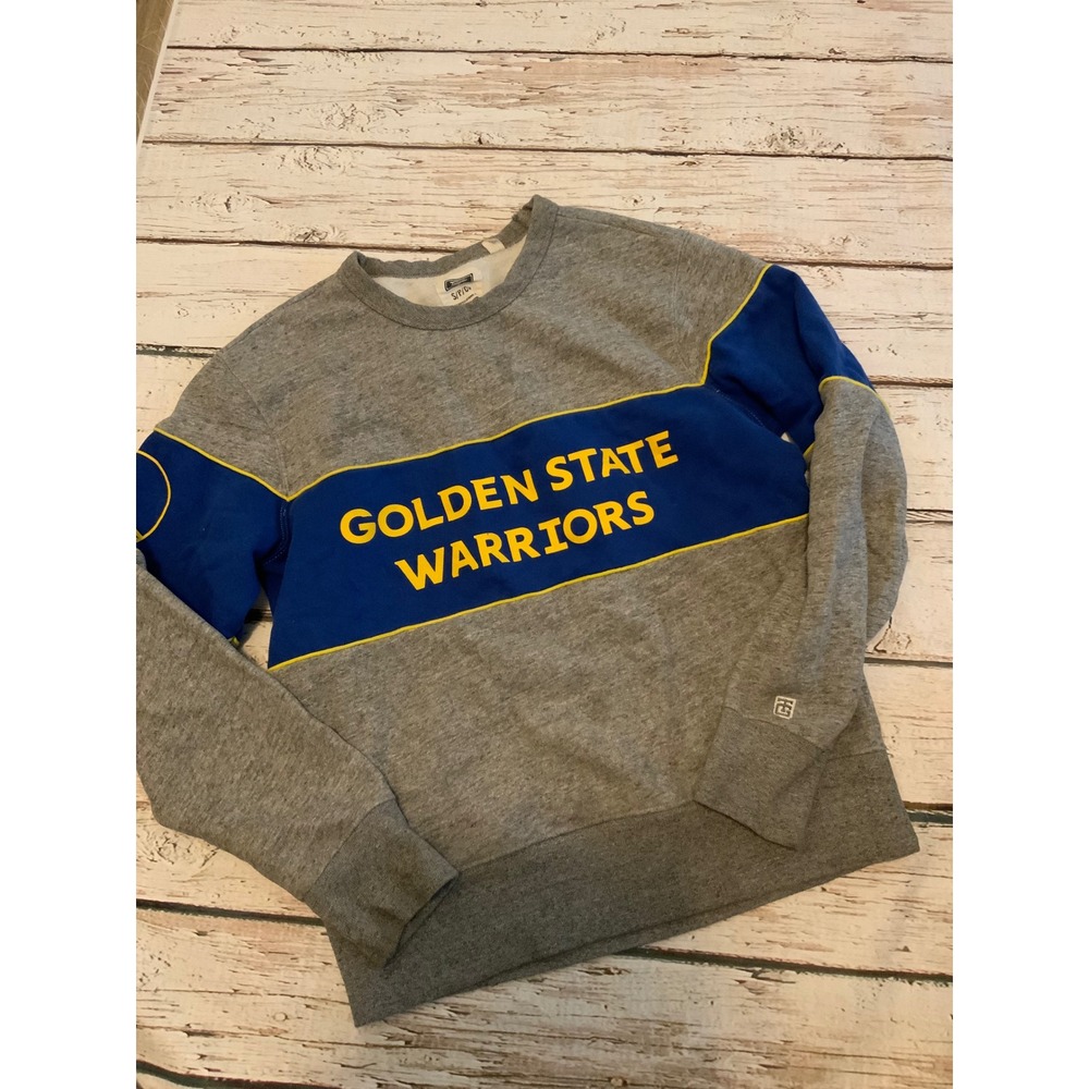 Tailgate Golden State Warriors Sweatshirt Mens Small‎ Gray Blue NBA Crewneck